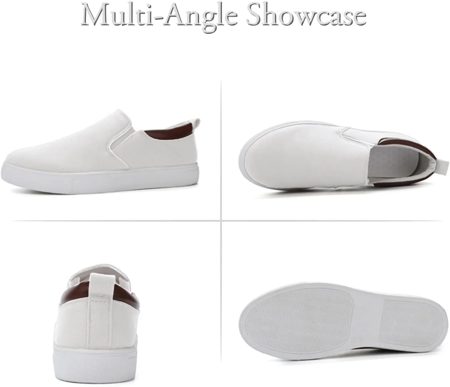 CAIJ Mens Slip On Shoes - Casual Canvas Black Low Top Slip On Shoes