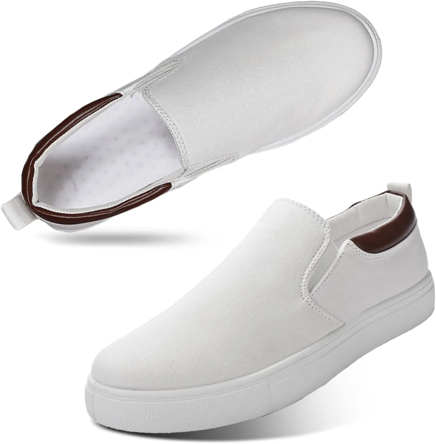 CAIJ Mens Slip On Shoes - Casual Canvas Black Low Top Slip On Shoes