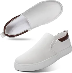 CAIJ Mens Slip On Shoes - Casual Canvas Black Low Top Slip On Shoes