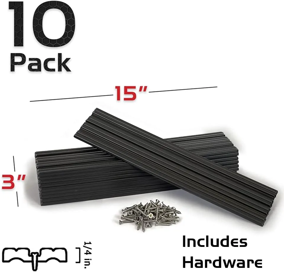 Caliber Marine Trailer Bunk Slides, Black, 10-Pack