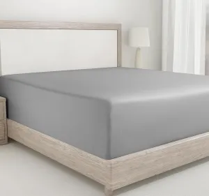 California Design Den King Size Fitted Sheets, Deep Pocket Soft 400 Thread Count 100% Cotton, No Pop-Off Elastic, Durable Sateen Weave Sheet Only (King, Light Grey)