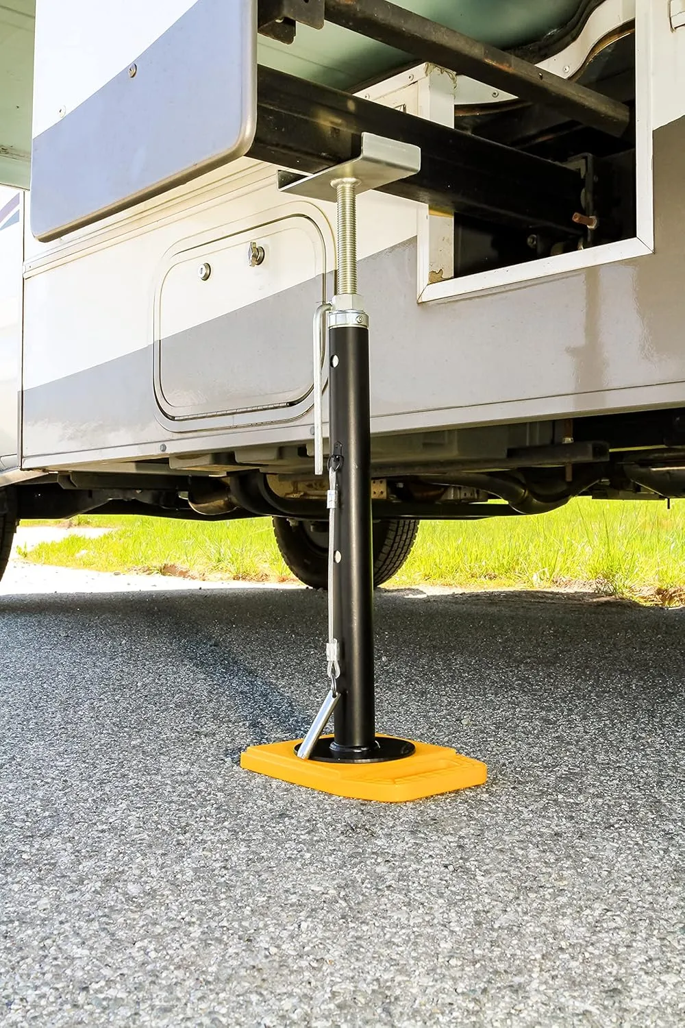 Camco EAZ-Lift Premium RV Slide-Out Support - Features an Adjustable Height of 19-inches to 47-inches, a Durable Steel Construction, and can Hold Up to 5,000lbs Each (48867)