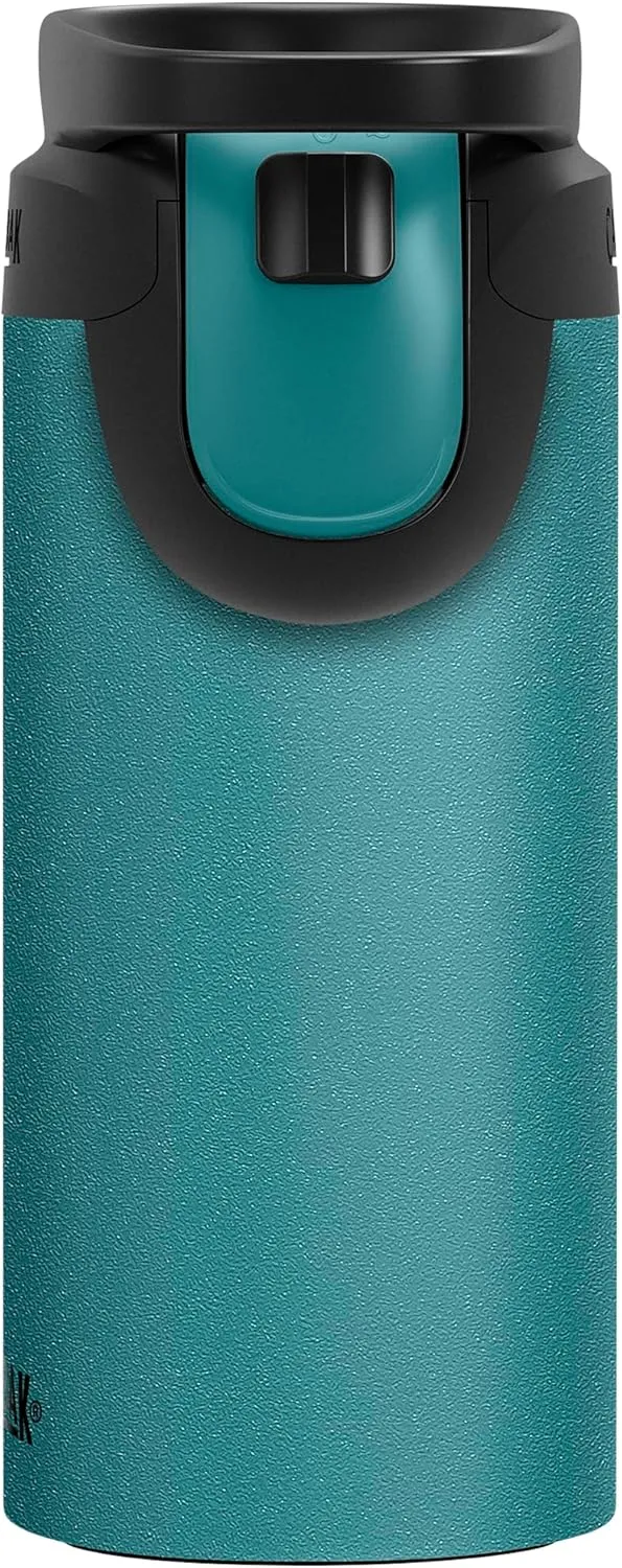 CamelBak Forge Flow Coffee & Travel Mug, Insulated Stainless Steel - Non-Slip Silicon Base - Easy One-Handed Operation - 12oz, Lagoon