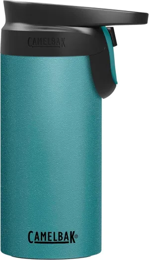 CamelBak Forge Flow Coffee & Travel Mug, Insulated Stainless Steel - Non-Slip Silicon Base - Easy One-Handed Operation - 12oz, Lagoon