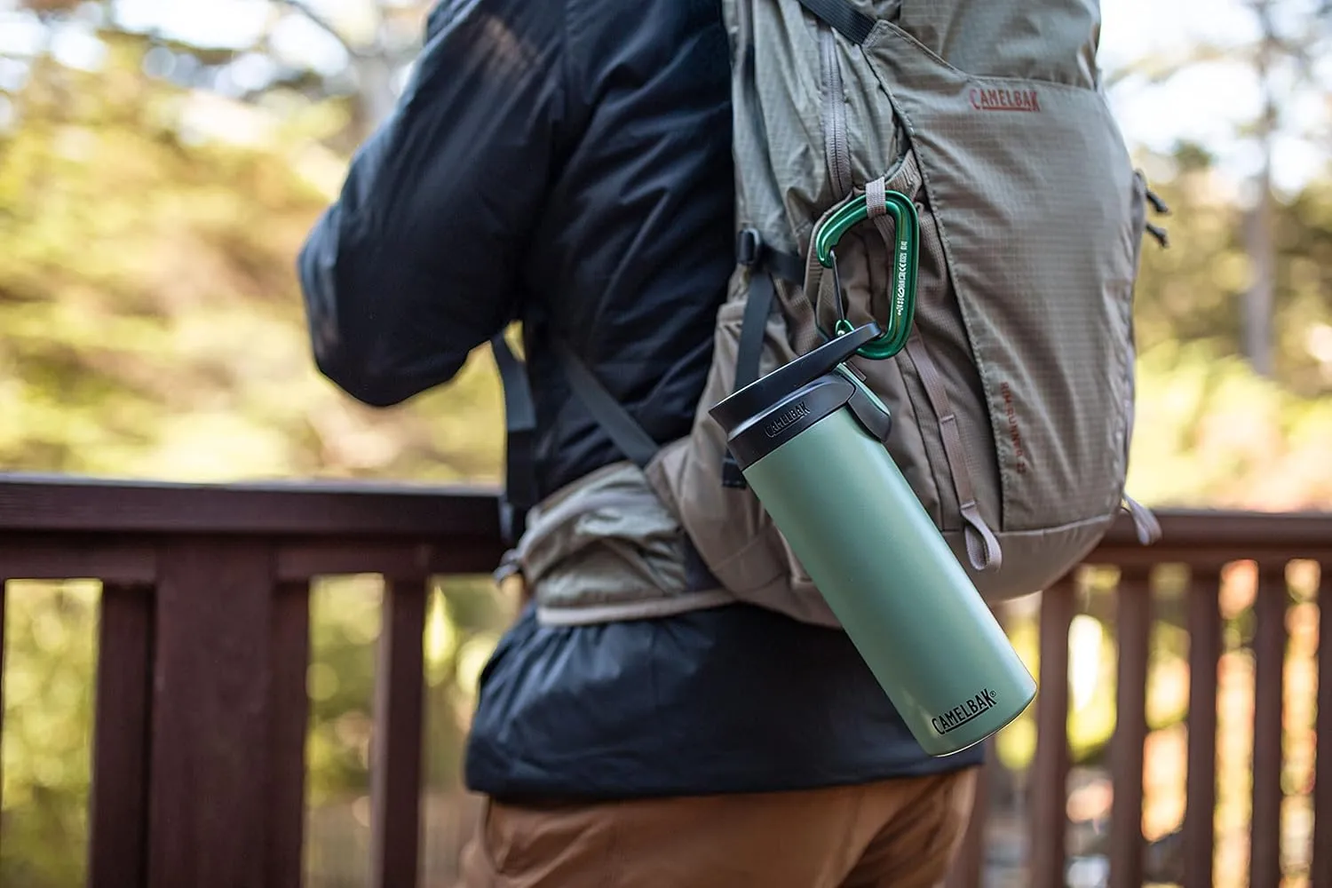 CamelBak Forge Flow Coffee & Travel Mug, Insulated Stainless Steel - Non-Slip Silicon Base - Easy One-Handed Operation - 12oz, Lagoon