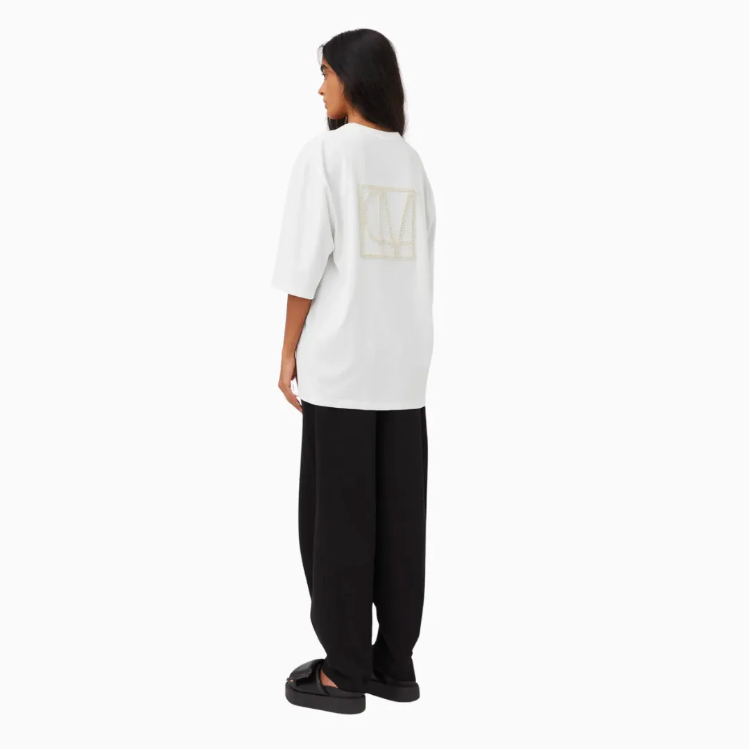 c&m sidra embroidered tee soft white
