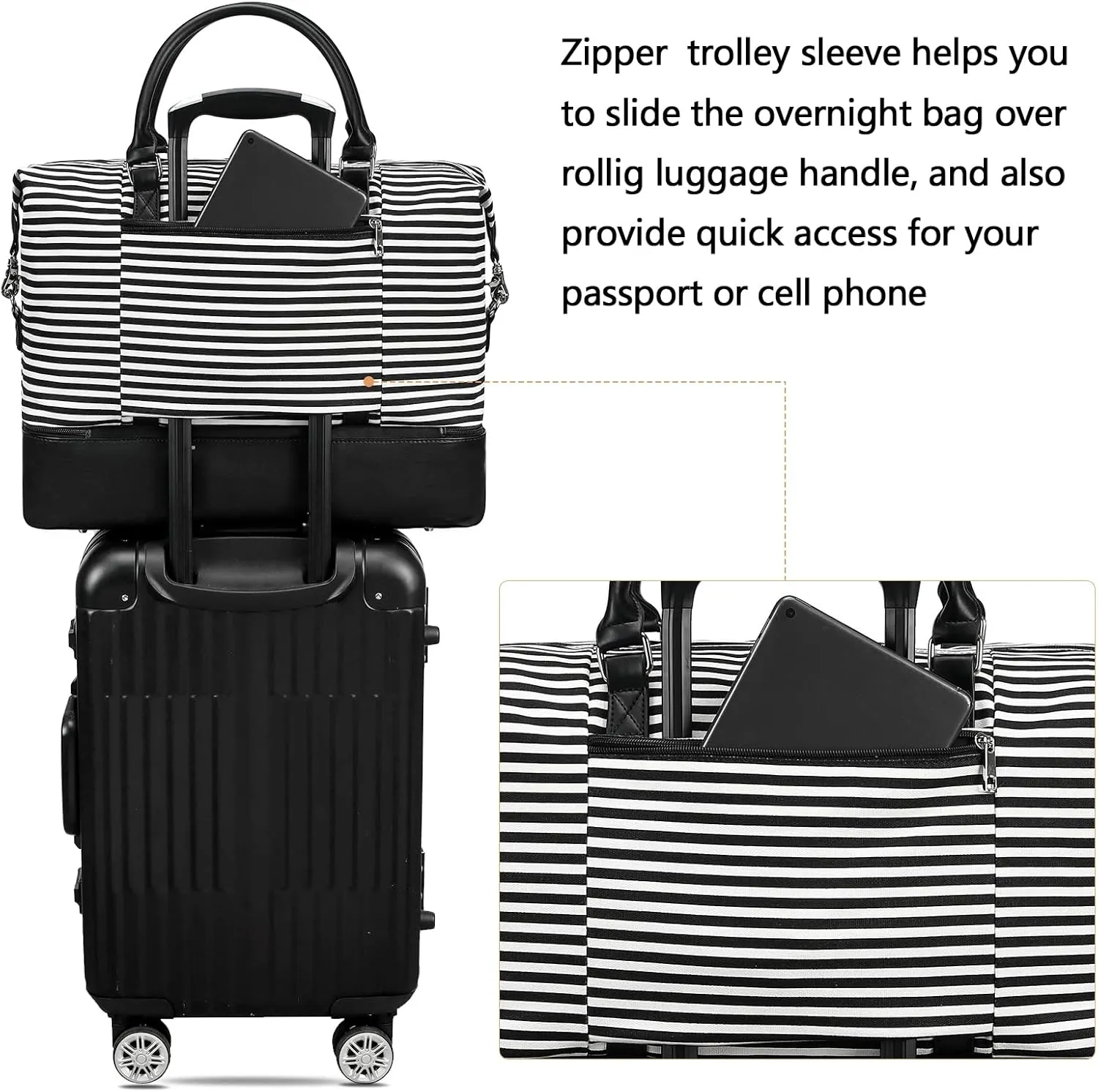 CAMTOP Women Ladies Travel Weekender Bag Overnight Duffel Carry-on Tote Bag fit 15.6 Inch Laptop Computer