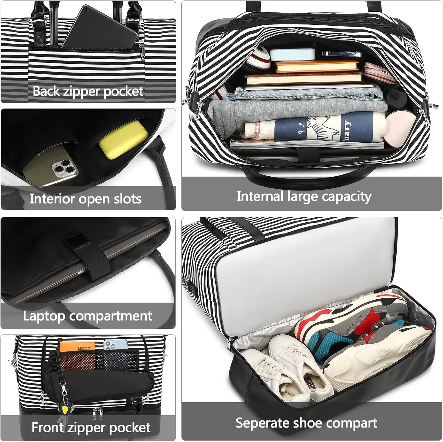 CAMTOP Women Ladies Travel Weekender Bag Overnight Duffel Carry-on Tote Bag fit 15.6 Inch Laptop Computer