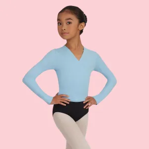 Capezio Light Blue Cotton Wrap Ballet Cardigan