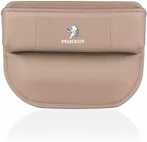 Car Seat Storage Box for Peugeot 206 207 308 408 508 RCZ 208 3008 2008 4008 Series Car Seat Gap Organizer Seat Side Bag Reserved Charging Cable Hole Car Accessories,Beige