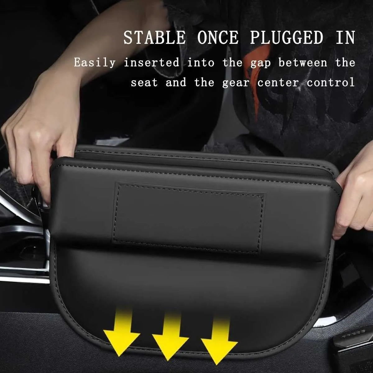 Car Seat Storage Box for Peugeot 206 207 308 408 508 RCZ 208 3008 2008 4008 Series Car Seat Gap Organizer Seat Side Bag Reserved Charging Cable Hole Car Accessories,Beige