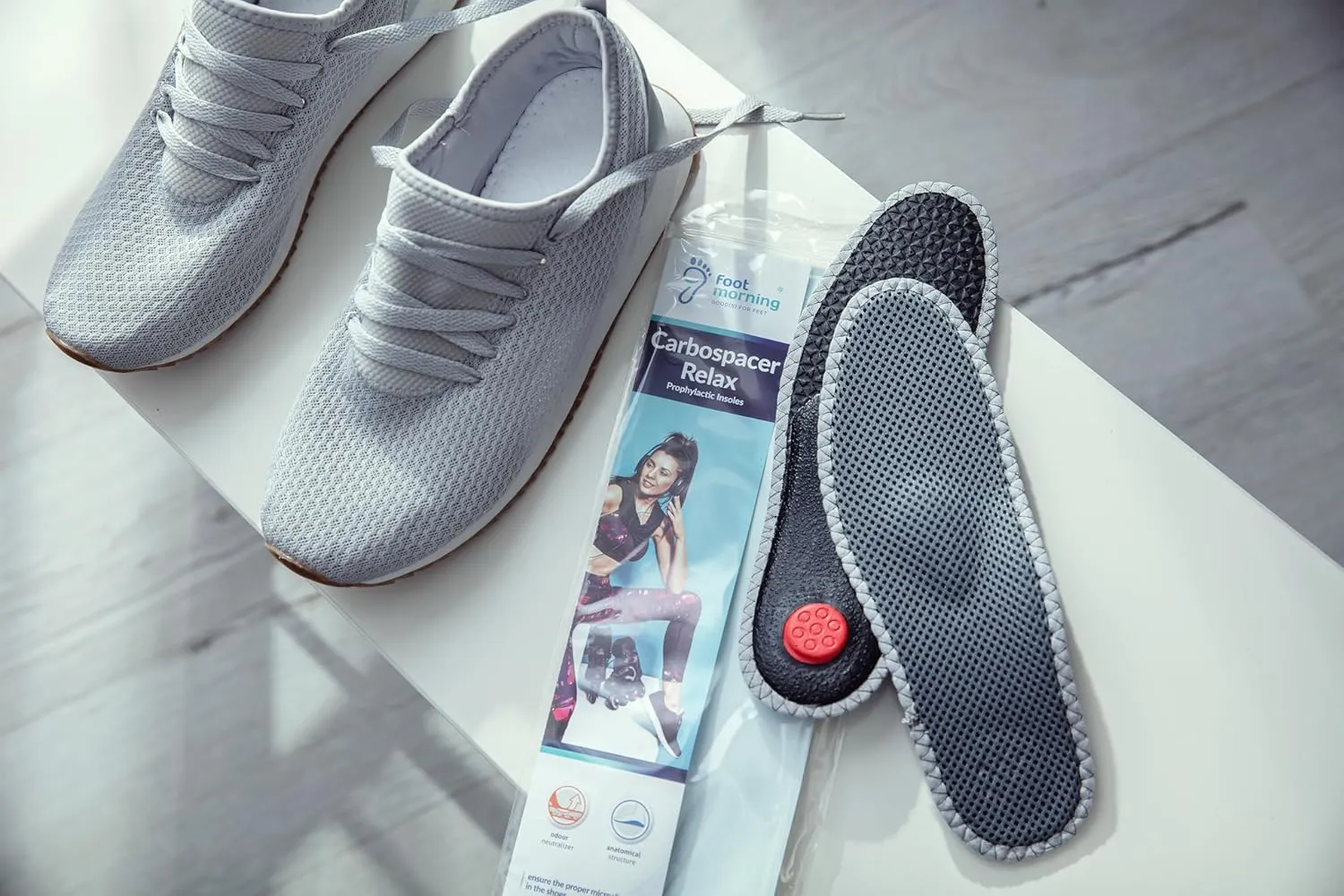 Carbospacer Relax - Deodorising Insoles - Odour Destroying Heavy Duty Work Wear - Breathable Mesh - Comfortable Soft Pad - Sweat Absorbent & Anti-Odour Shoe Inserts (Size US M11)