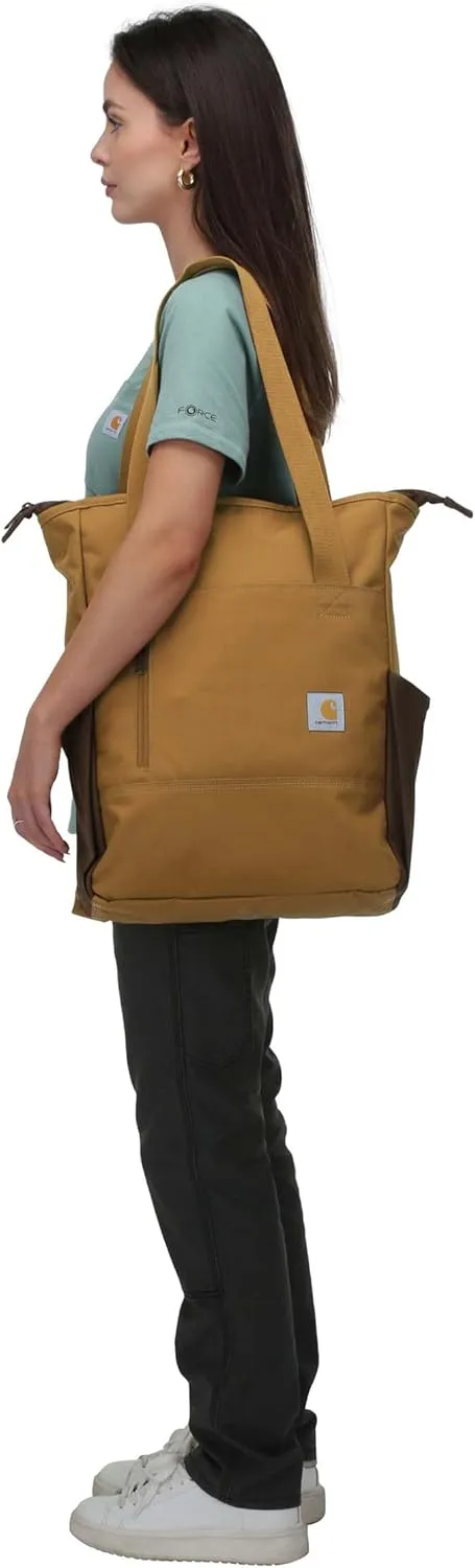 Carhartt Classic Convertible Backpack Tote, Durable Water Repellent Material W/ 17" Laptop Sleeve, Port, One Size