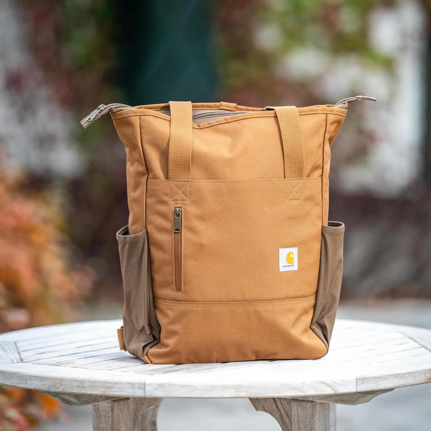 Carhartt Classic Convertible Backpack Tote, Durable Water Repellent Material W/ 17" Laptop Sleeve, Port, One Size