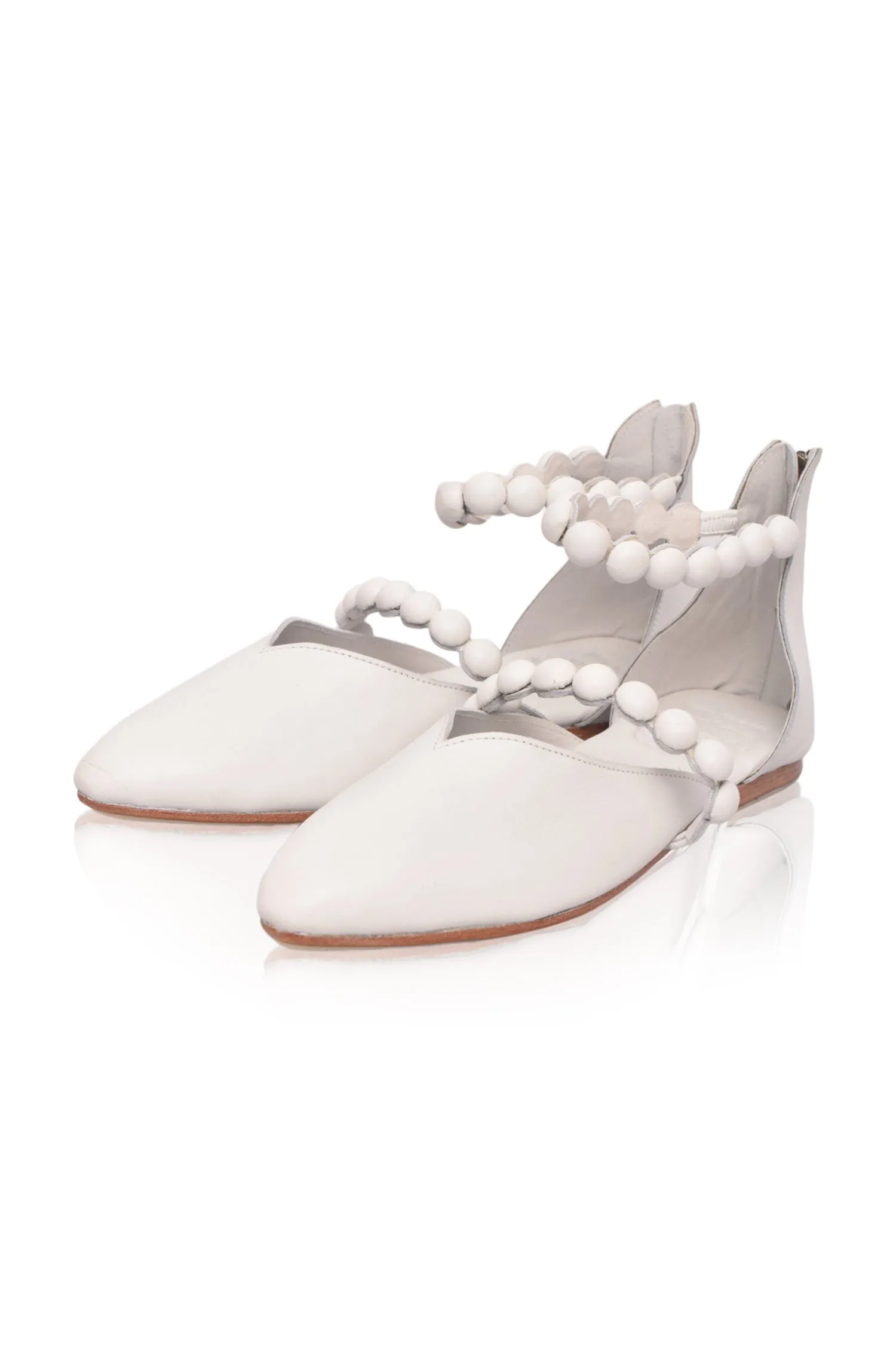 Carmella Pointy Toe Leather Flats (Sz. 10.5)