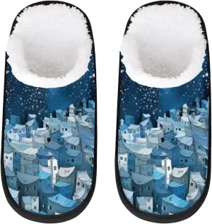 Cat Women's Indoor Bedroom Slippers Soft Fuzzy Slip On House Slippers for Winter Bedroom Outdoor