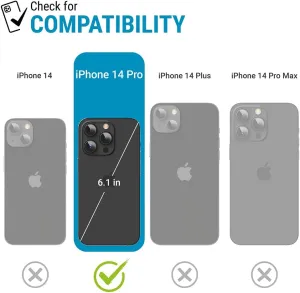 Catalyst Crux Case for iPhone 14 Pro, Compatible with MagSafe, Fingerprint Resistant, Durable, Drop Proof, Easy to Clean, Easy to Install, Easy to Hold, Lanyard Included - Stealth Black