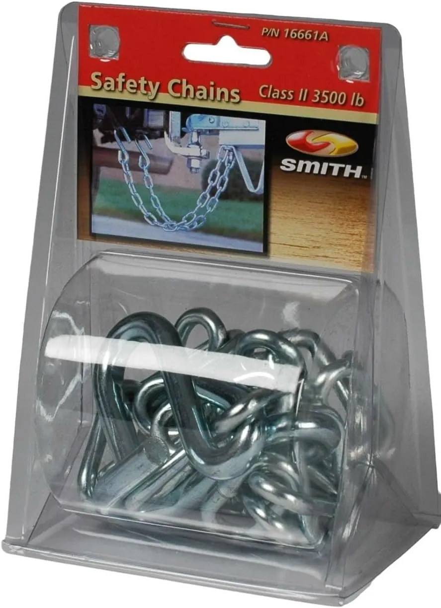 CE Smith - 16661A Class II Rating Safety Chain Set - S-Hook Chains for Boat Towing Safety - 3500 lbs