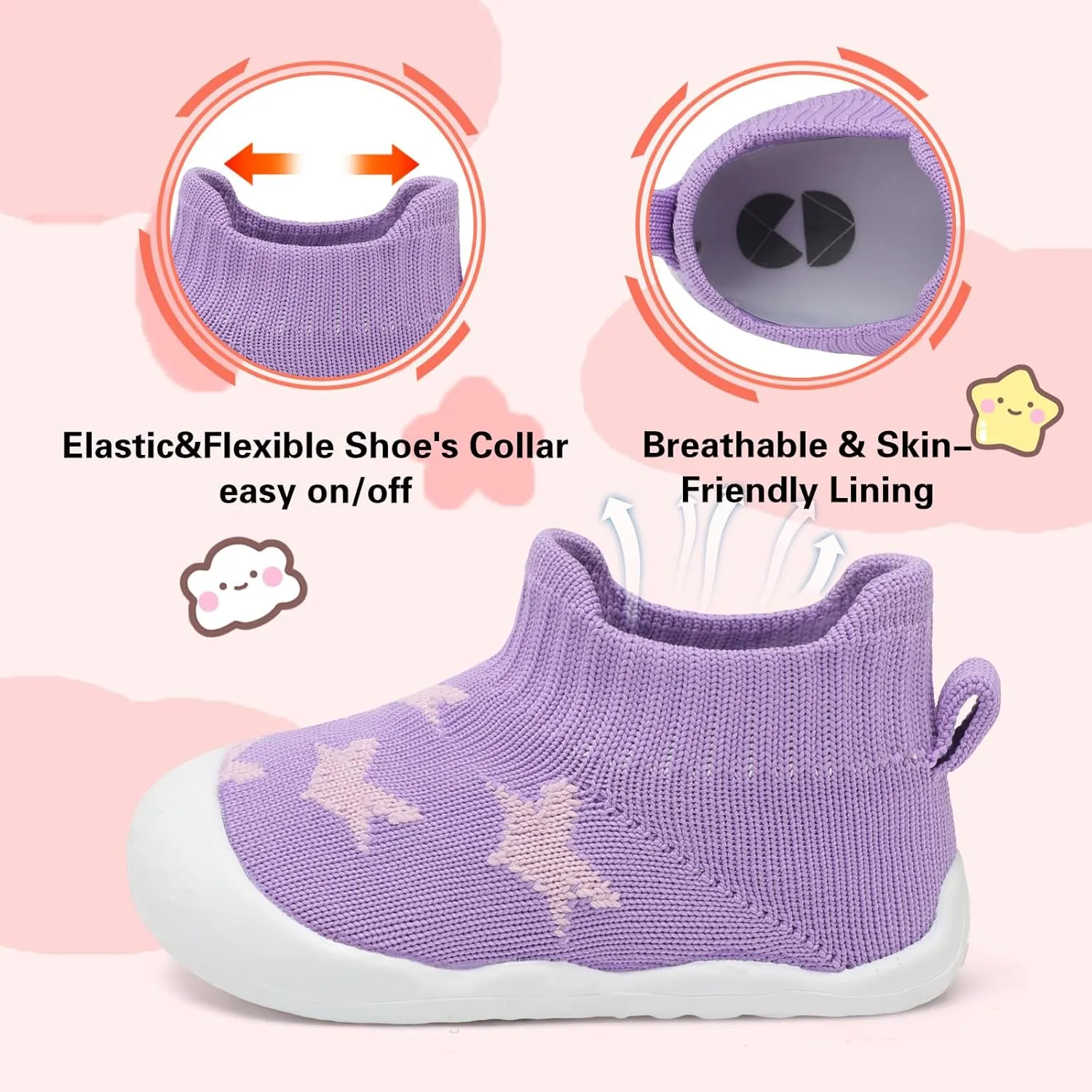 Centipede Demon Baby Shoes Baby Boys Girls Sock Shoes Breathable Infants Toddlers Slippers Indoor Outdoor Boots First Walking Shoe Slip On Sneakers Non Slip with Soft Rubber Soles