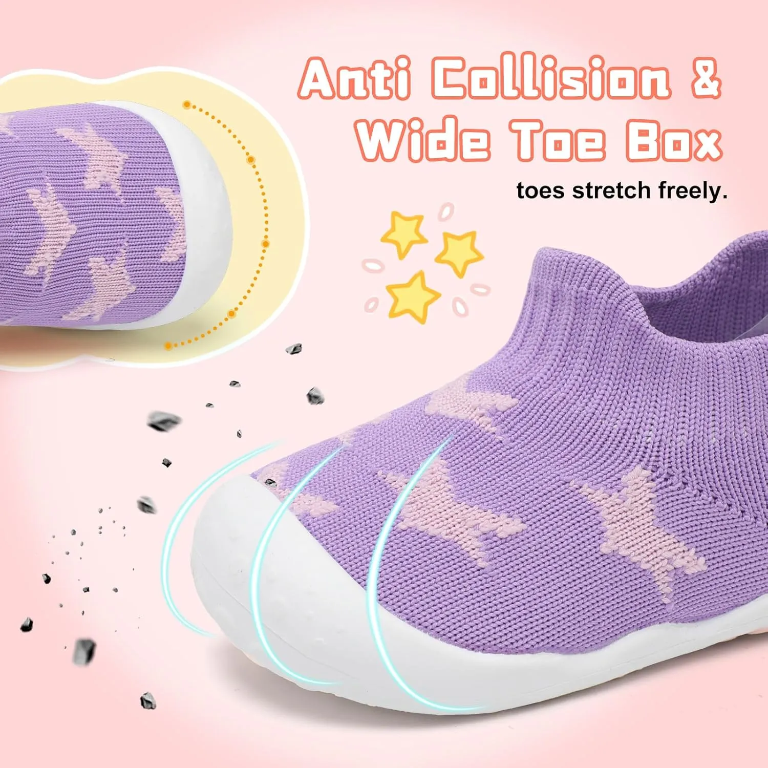 Centipede Demon Baby Shoes Baby Boys Girls Sock Shoes Breathable Infants Toddlers Slippers Indoor Outdoor Boots First Walking Shoe Slip On Sneakers Non Slip with Soft Rubber Soles