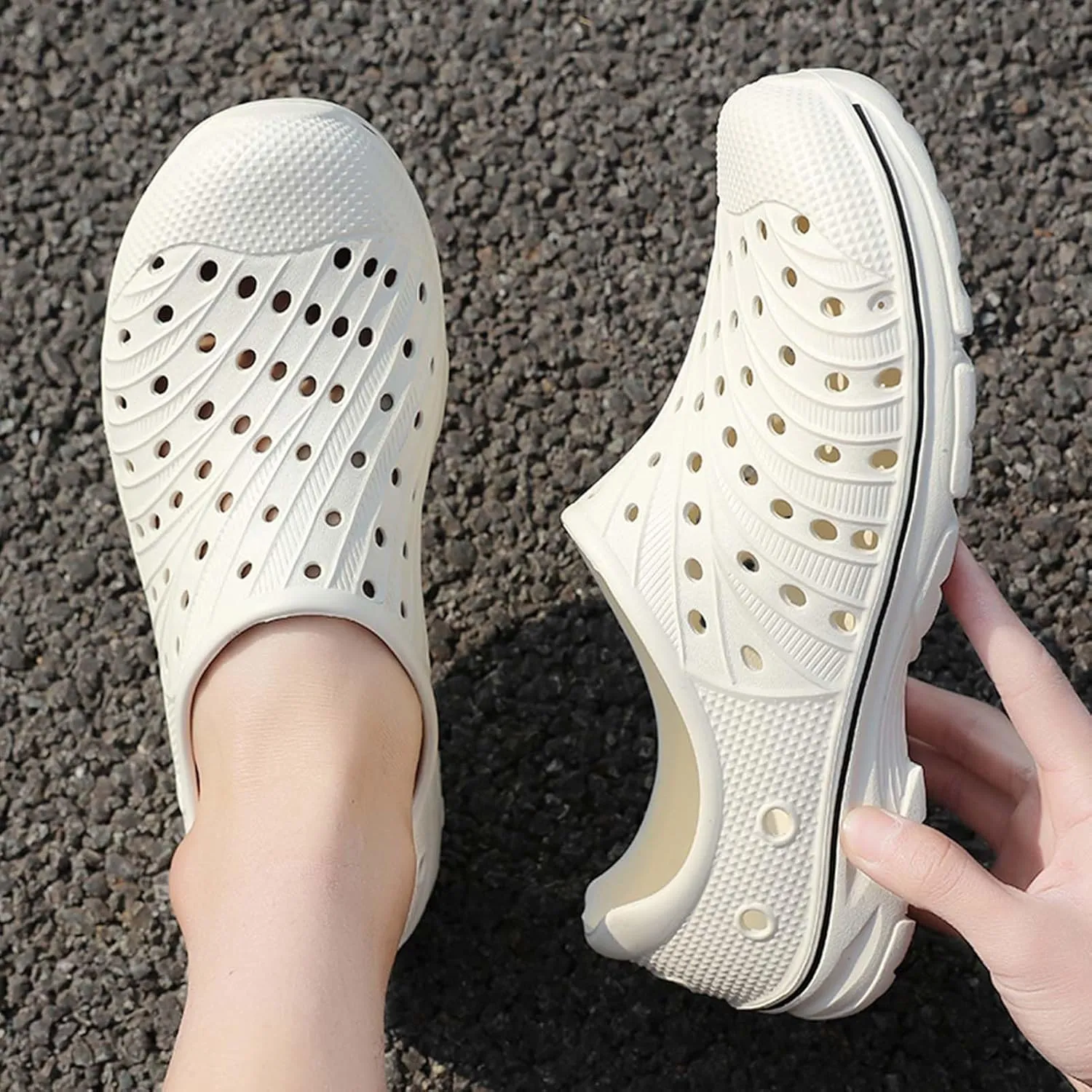 CERYTHRINA Mens Garden Clogs Shoes Outdoor Breathable Slip on Soft Rubber Sandals Beach EVA Water Shoes