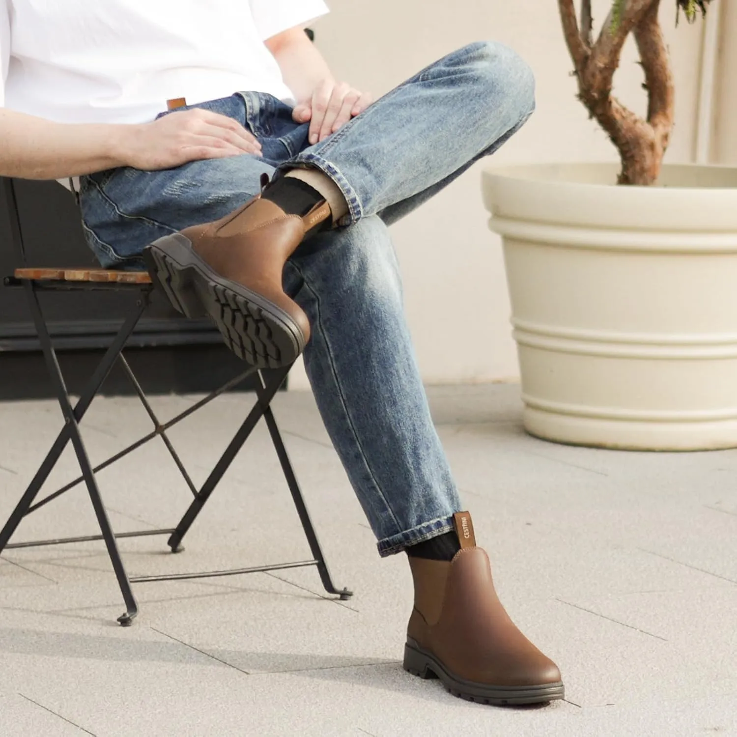 Cestfini Mens Slip On Chelsea Boots