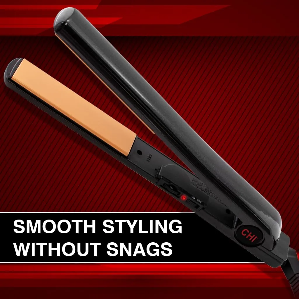 CHI Tourmaline Ceramic Series Flat Iron, Hair Straightener For Silky Smooth Hair, Ideal For Straightening Or Curling Hair, 1" Iron