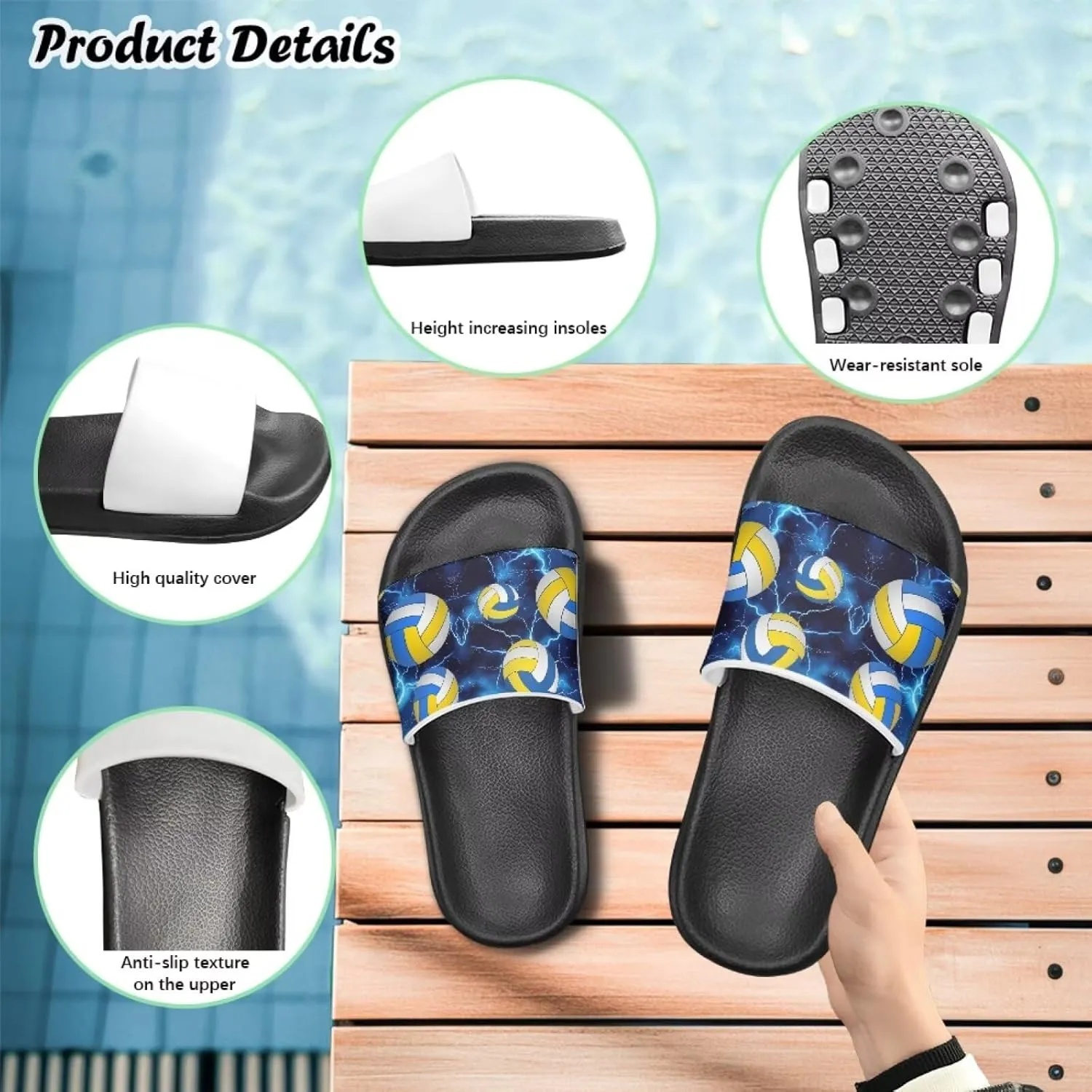 Children Slide Sandals Soft Anti-Skid Sandal Comfort Lightweight Slip On Summer Slippers for Beach Pool