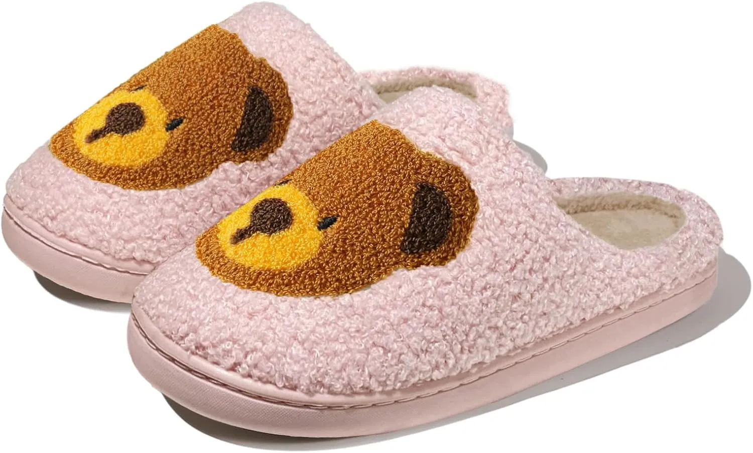 Christmas Slippers Reindeer Slippers for Women and Men Holiday Halloween Slippers Indoor Bedroom Fluffy Warm Fleece Slippers Winter Soft Cozy Home Non-Slip Soft Plush Slip-on Wool Lined House Shoes