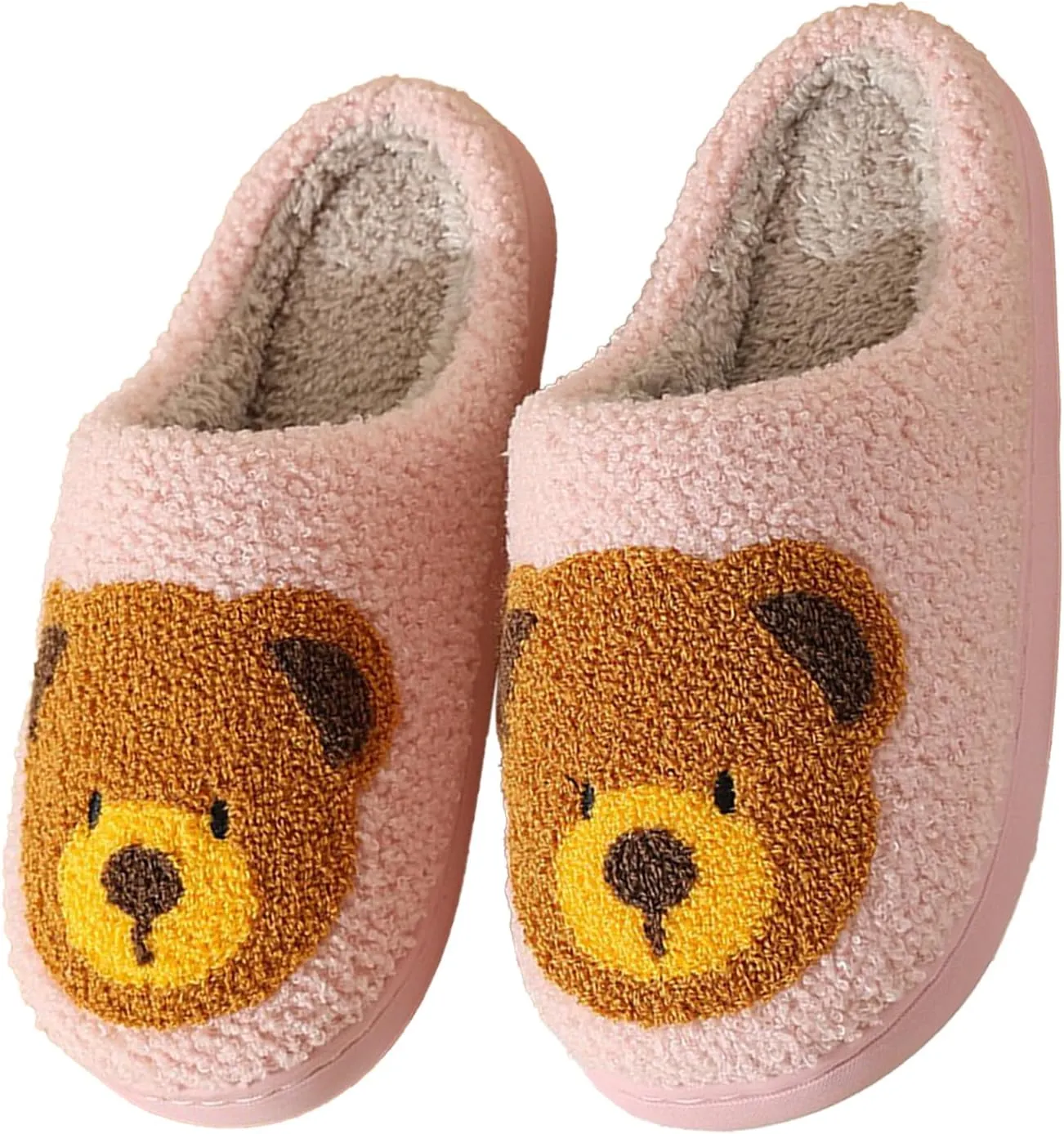 Christmas Slippers Reindeer Slippers for Women and Men Holiday Halloween Slippers Indoor Bedroom Fluffy Warm Fleece Slippers Winter Soft Cozy Home Non-Slip Soft Plush Slip-on Wool Lined House Shoes