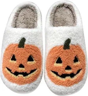 Christmas Slippers Santa Reindeer Halloween Slippers for Women Men Soft Plush Fuzzy Slippers Cozy House Slippers Indoor Outdoor Shoes
