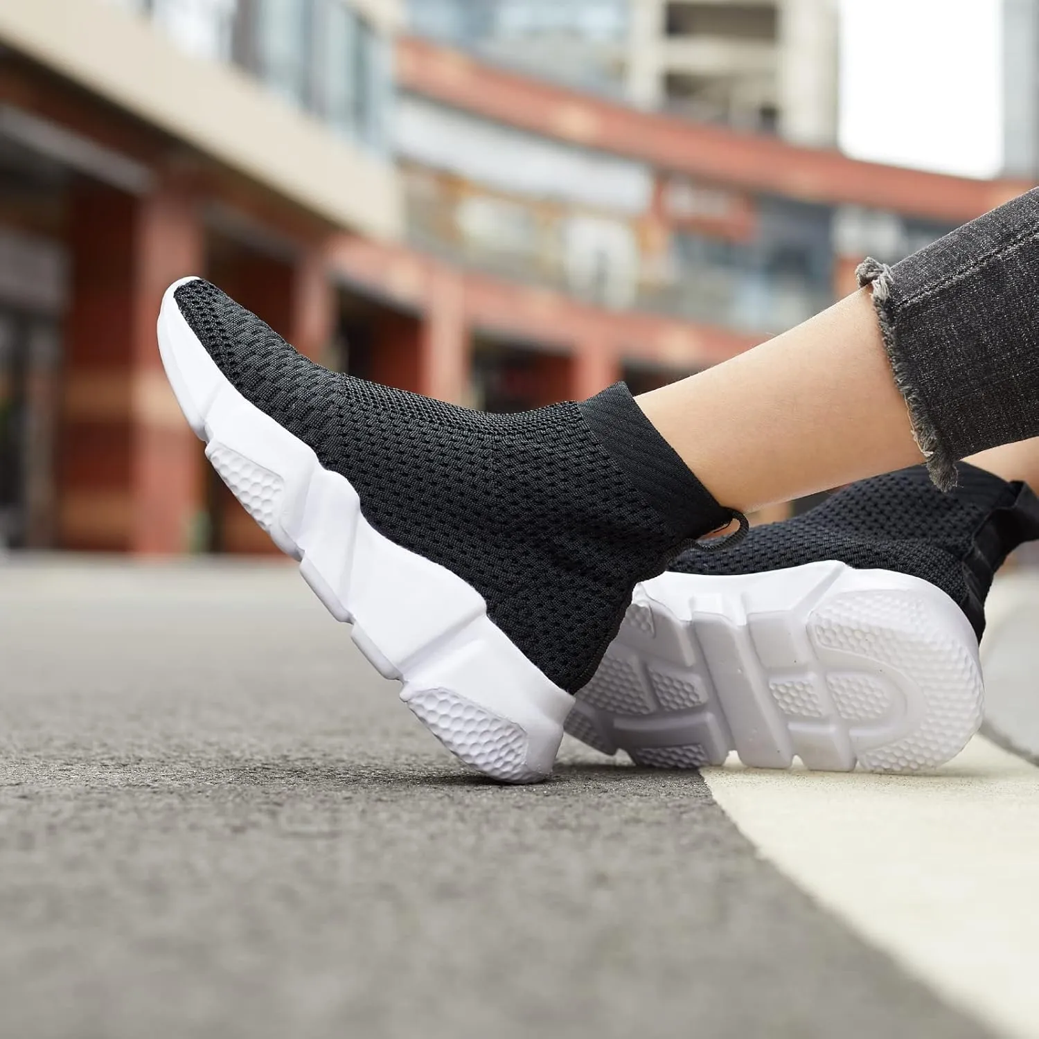 CHUI Boys Girls Breathable Sneakers Mesh Lightweight Easy Walk Casual Slip-On Athletic Running Walking Shoes