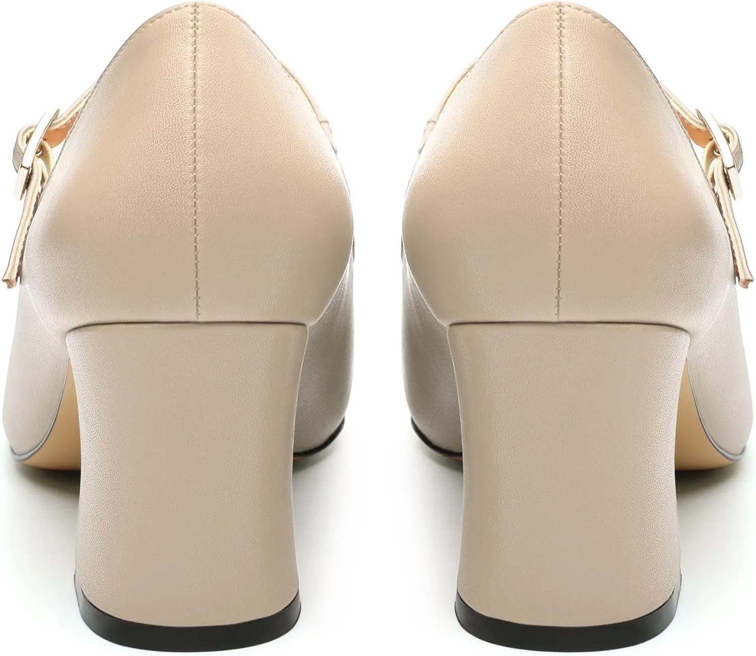 Chunky Block Heels for Women Square Patent Mary Jane Closed Toe Slip On Pumps Party Dress Wedding Shoes 2.5Inch