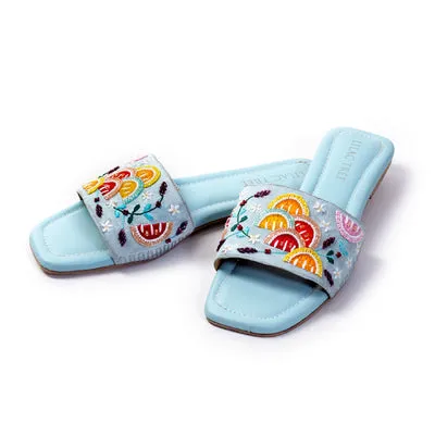 Citrus Pop Vegan Leather Comfort Slides