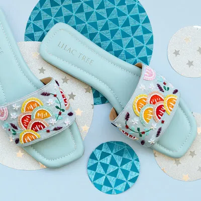 Citrus Pop Vegan Leather Comfort Slides