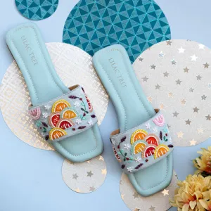 Citrus Pop Vegan Leather Comfort Slides