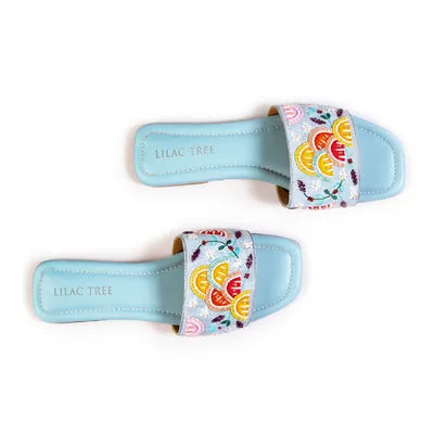 Citrus Pop Vegan Leather Comfort Slides