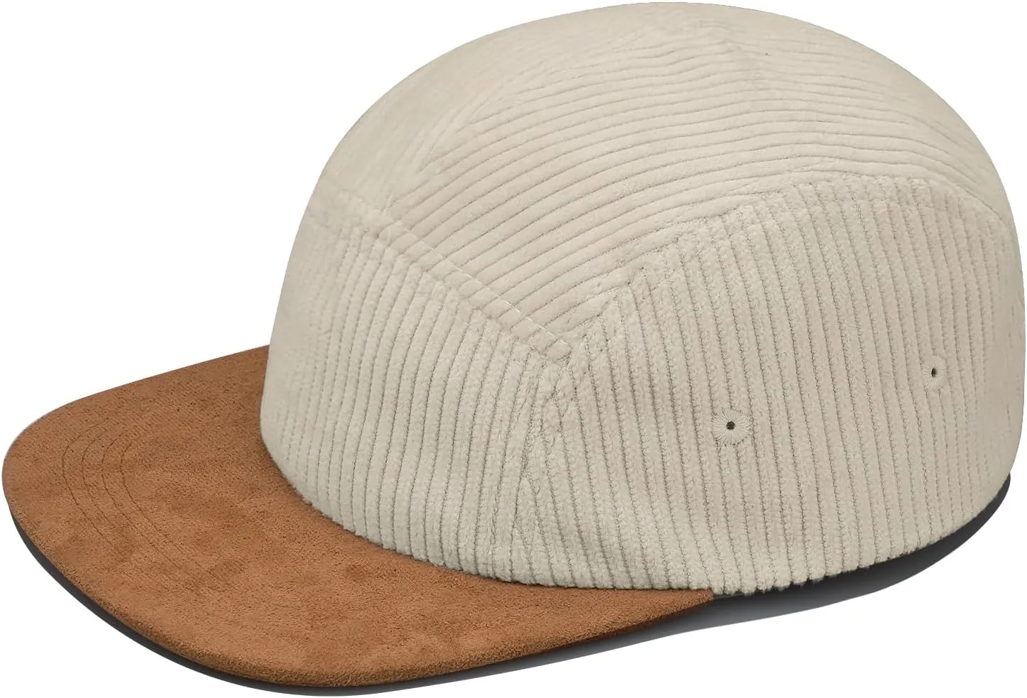 Clakllie 5 Panel Corduroy Baseball Cap for Men Women Soft Flat Brim Trucker Hat Adjustable Hip Hop Hat for Outdoor Travel