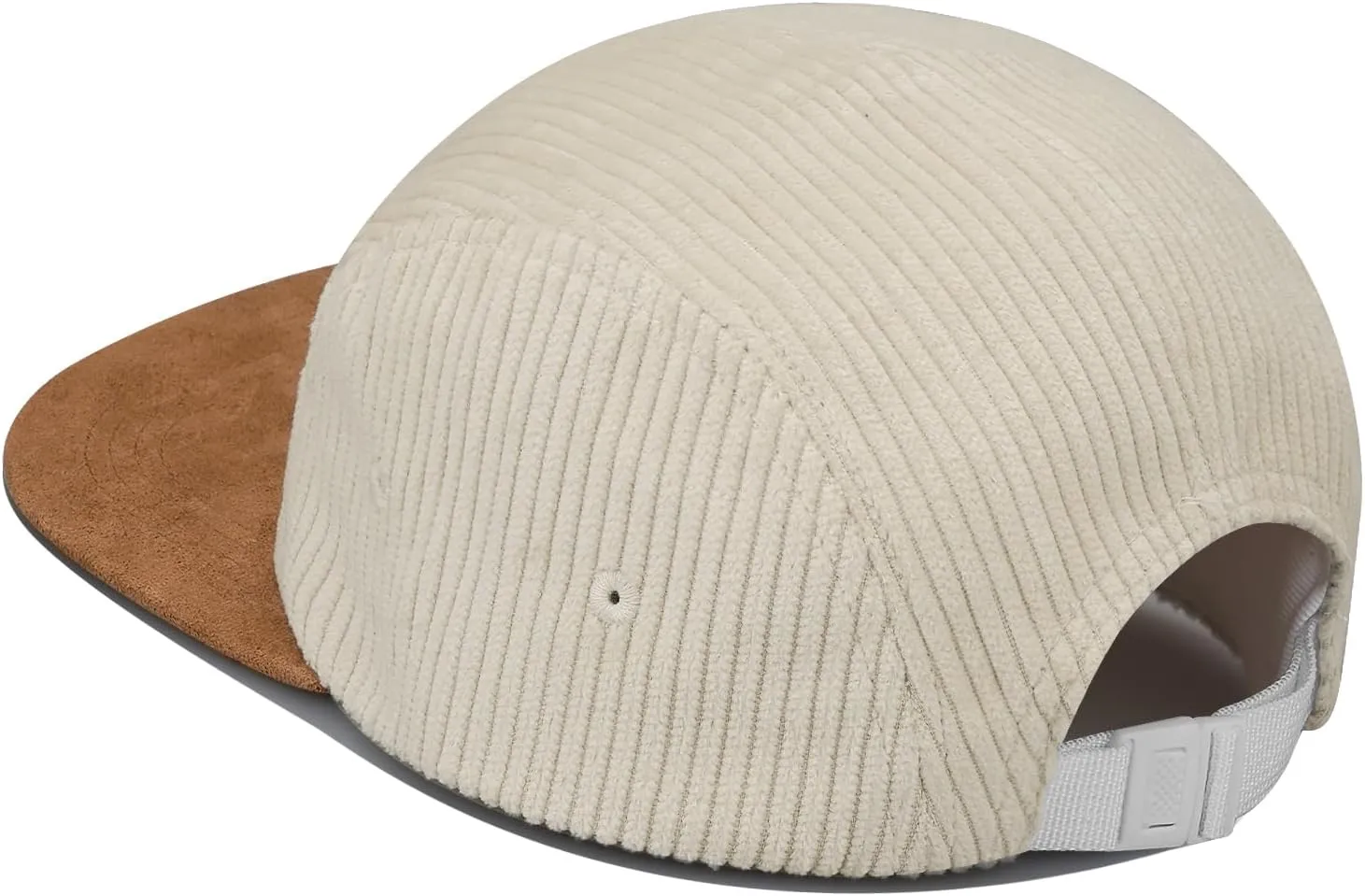 Clakllie 5 Panel Corduroy Baseball Cap for Men Women Soft Flat Brim Trucker Hat Adjustable Hip Hop Hat for Outdoor Travel