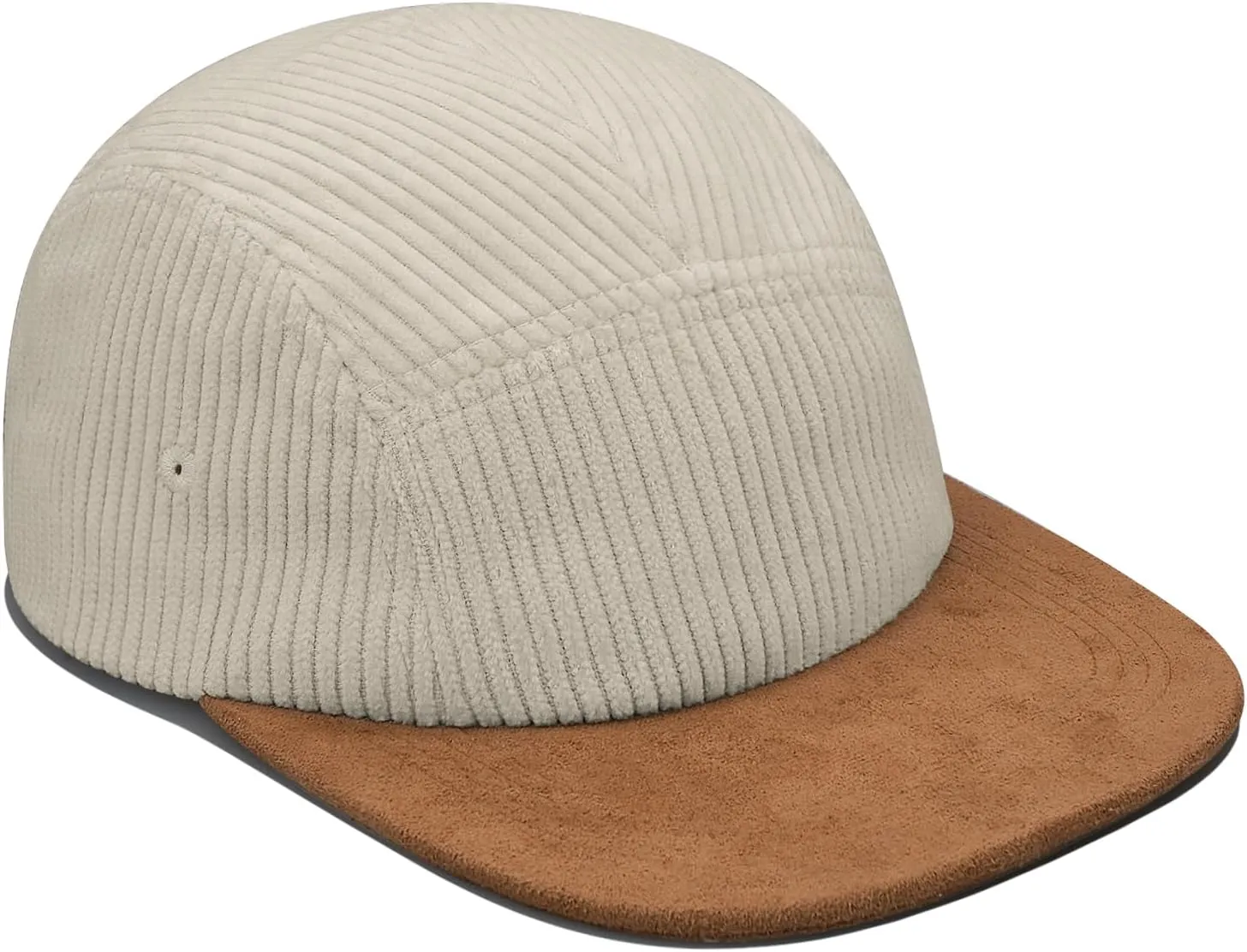 Clakllie 5 Panel Corduroy Baseball Cap for Men Women Soft Flat Brim Trucker Hat Adjustable Hip Hop Hat for Outdoor Travel