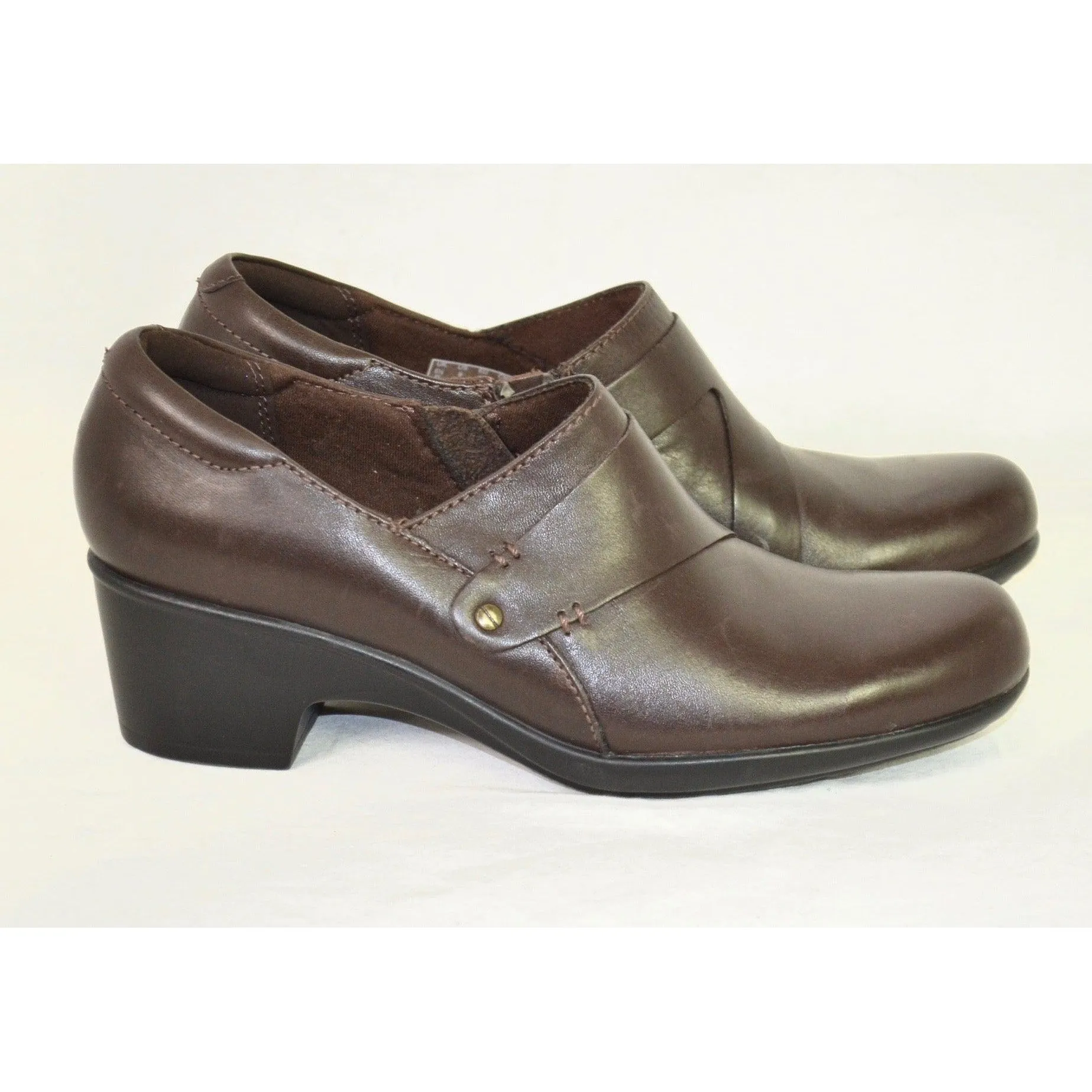 Clarks Women's Genette Frolic Leather Shoes Size 9 Brown