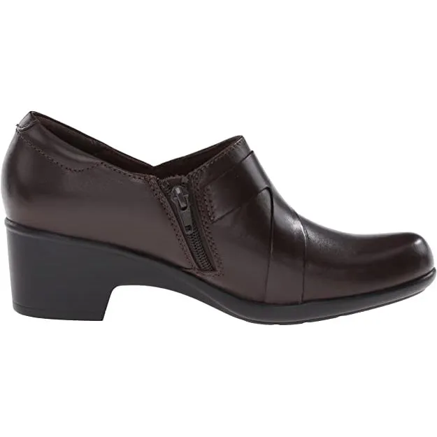 Clarks Women's Genette Frolic Leather Shoes Size 9 Brown