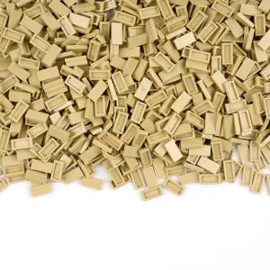 Classic Bricks Tiles 1x2 Flat - 1000pcs Basic Building Blocks Parts and Pieces,Smooth Plate MOC Accessories Bulk Lots Beige
