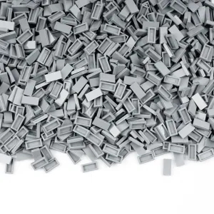 Classic Building Bricks - 1000 Pieces Tiles 1x2 Flat Basic Building Blocks Parts Pack,Smooth Plate MOC Accessories Bulk Lots Light Gray