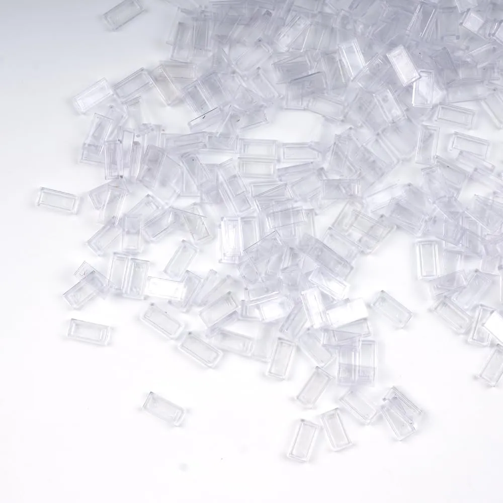 Clear Tiles 1x2 Flat Bricks - 1000pcs Classic Building Blocks Parts and Pieces,Smooth Plate MOC Accessories Bulk Lots Transparent