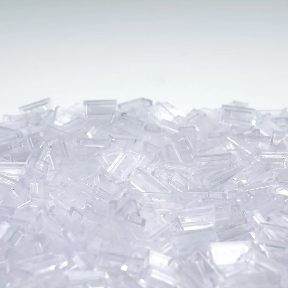 Clear Tiles 1x2 Flat Bricks - 1000pcs Classic Building Blocks Parts and Pieces,Smooth Plate MOC Accessories Bulk Lots Transparent