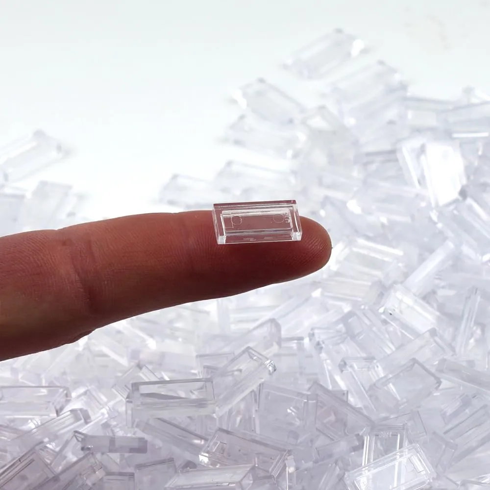Clear Tiles 1x2 Flat Bricks - 1000pcs Classic Building Blocks Parts and Pieces,Smooth Plate MOC Accessories Bulk Lots Transparent