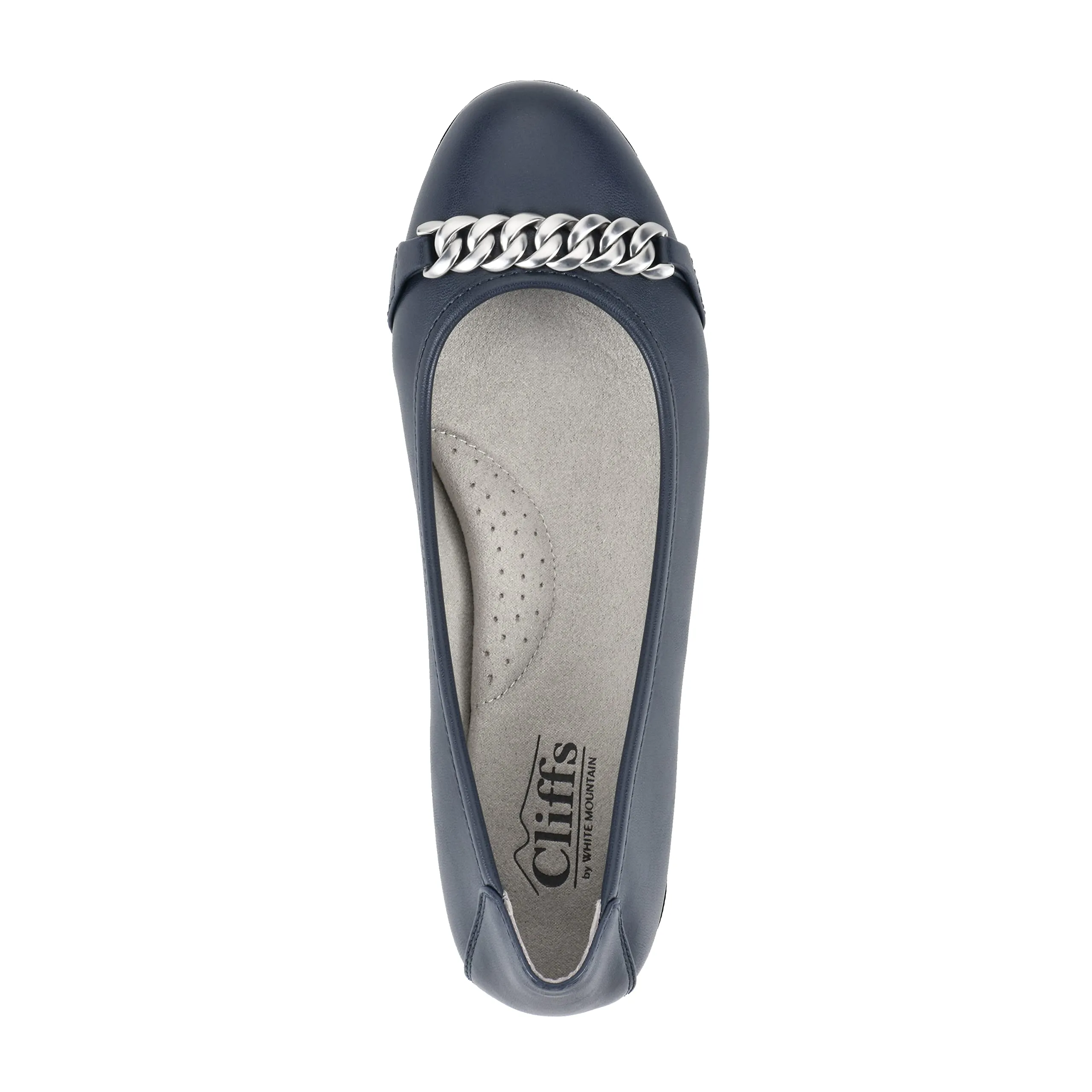 CLIFFS BY WHITE MOUNTAIN Charmed Women's Ballet Flat, Navy/Smooth, 6 M