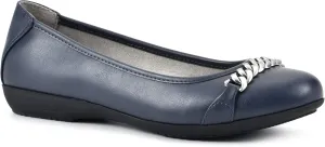 CLIFFS BY WHITE MOUNTAIN Charmed Women's Ballet Flat, Navy/Smooth, 7.5 M