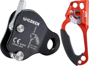 Climbing Ascender Fall Protection Belay Device Climbing Rope Grab for Rock Climbing, Climbing Hand Ascender Outdoor Mountaineering Tree Arborist Climbing Rappelling Equip